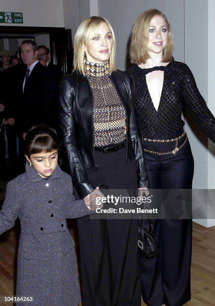 Madonna And Daughter Lourdes With Chelsea Clinton, Star Studden Party For V&a Exhibition: Versace At The V&a, A Retrospective Of The Work Of Gianni...