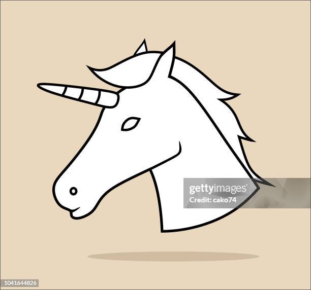 unicorn icon - unicorn horn stock illustrations