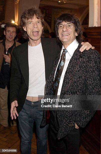 Mick Jagger With Ronnie Wood, The Royal Academy Exhibits Andrew Lloyd Webber's Collection And Also His Commission To Ronnie Wood's To Paint Ôthe...