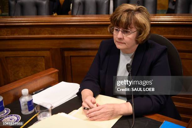 Rachel Mitchell, a prosecutor from Arizona, is seen prior to Christine Blasey Ford, the woman accusing Supreme Court nominee Brett Kavanaugh of...