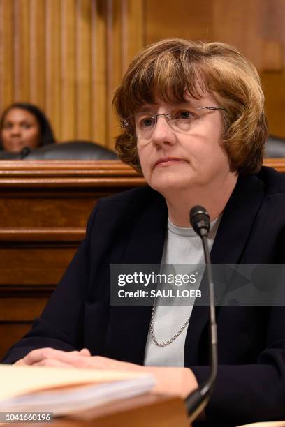 Rachel Mitchell, a prosecutor from Arizona, is seen prior to Christine Blasey Ford, the woman accusing Supreme Court nominee Brett Kavanaugh of...