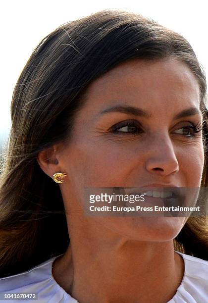Queen Letizia of Spain attends the opening of 2018/2019 secondary vocational education course at CIFP Son Llebre school on September 27, 2018 in...