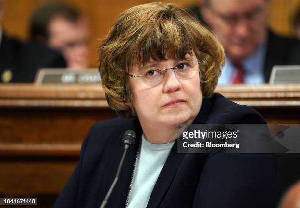 Rachel Mitchell, a Republican prosecutor from Arizona, listens during a Senate Judiciary Committee hearing in Washington, D.C., U.S., on Thursday,...