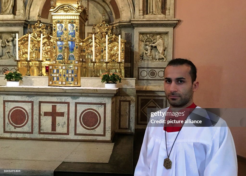 Iranian refugee as altar server