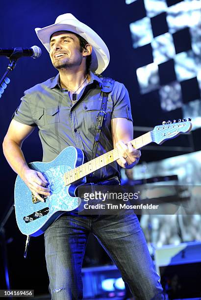 Brad Paisley performs part of his H2O Tour at Shoreline Amphitheatre on September 15, 2010 in Mountain View, California.