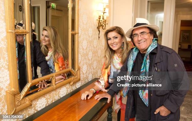 Italian singing duo Al Bano and Romina Power pose in Berlin, Germany, 20 August 2015. According to the promoters they will perform their first Berlin...