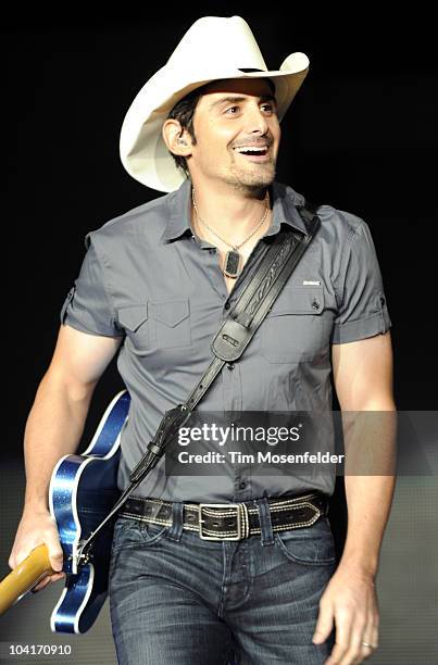 Brad Paisley performs part of his H2O Tour at Shoreline Amphitheatre on September 15, 2010 in Mountain View, California.