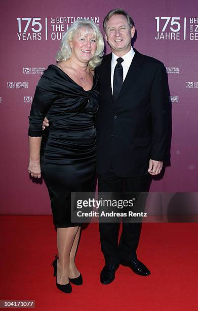 Chief Executive Officer Bertelsmann AG, Hartmut Ostrowski and his wife Dagmar arrive for the Bertelsmann 175 years celebration ceremonial act at the...