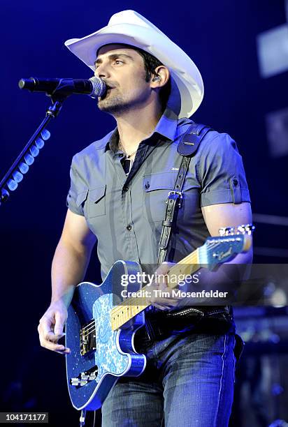 Brad Paisley performs part of his H2O Tour at Shoreline Amphitheatre on September 15, 2010 in Mountain View, California.