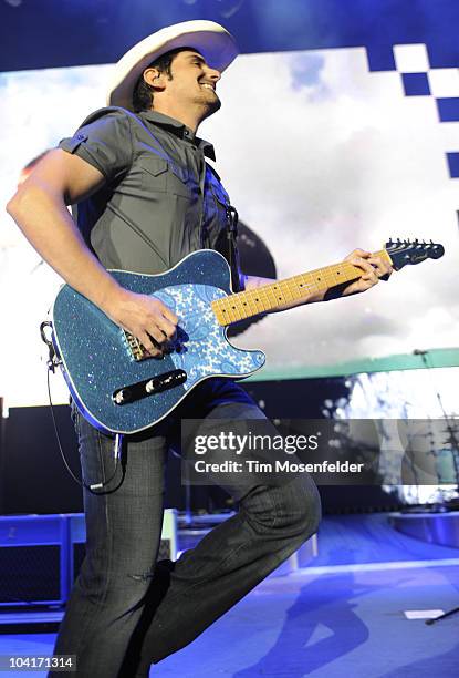 Brad Paisley performs part of his H2O Tour at Shoreline Amphitheatre on September 15, 2010 in Mountain View, California.