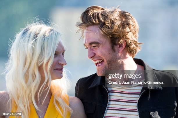 Agata Buzek and Robert Pattinson attend the 'High Life' photocall during the 66th San Sebastian International Film Festival on September 27, 2018 in...