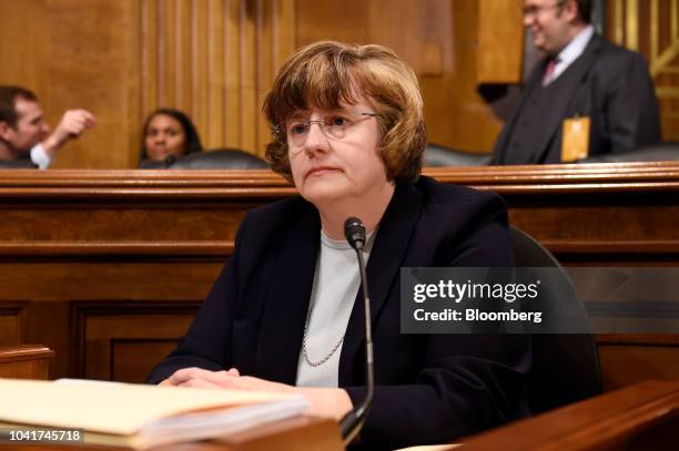 Rachel Mitchell, a Republican prosecutor from Arizona, listens during a Senate Judiciary Committee hearing in Washington, D.C., U.S., on Thursday,...