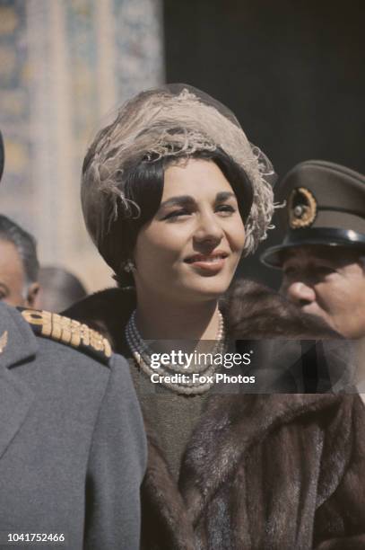 Farah Pahlavi, née Diba, the Empress consort of Shah Mohammad Reza Pahlavi of Iran, during a State Visit to Iran by Queen Elizabeth II and Prince...