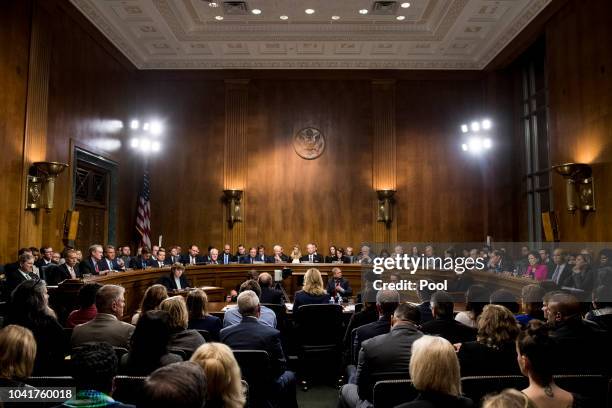 Dr. Christine Blasey Ford testifies during the Senate Judiciary Committee hearing on the nomination of Brett M. Kavanaugh to be an associate justice...