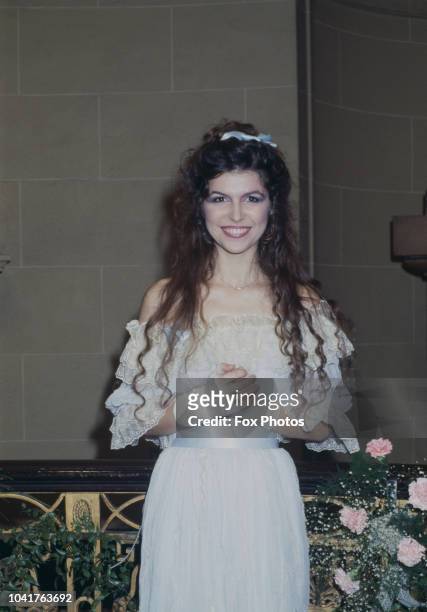 English actress Finola Hughes during a rehearsal for the Royal Variety Performance in London, UK, 1983.