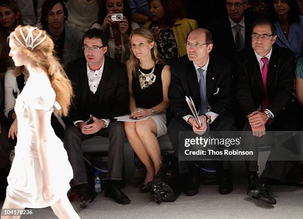 Javier Goicoechea, Debora Bandura, Ricardo Larriera and Jorge Arguello attend the Argentina Group Show Spring 2011 fashion show during Mercedes-Benz...