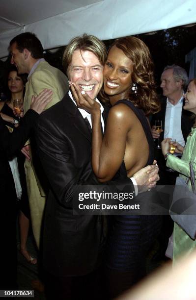 David Bowie & Wife Iman, The Serpentine Gallery Summer Party In London.