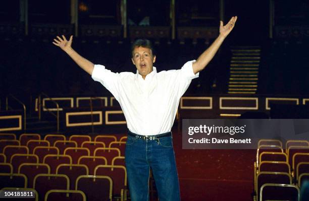 Paul McCartney launches the Standing Stone Symphony at Royal Albert Hall on October 14, 1997 in London, England.