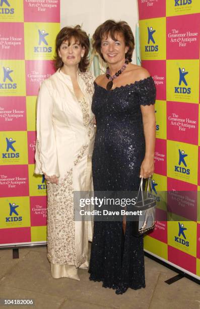 Cherie Blair And Rosa Monkton, The Kids Charity Gala Evening At The Grosvenor House Arts And Antiques Fair, Grosvenor House Hotel, London