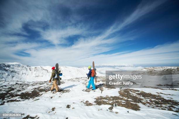 snowboarding in kashmir - gulmarg stock pictures, royalty-free photos & images