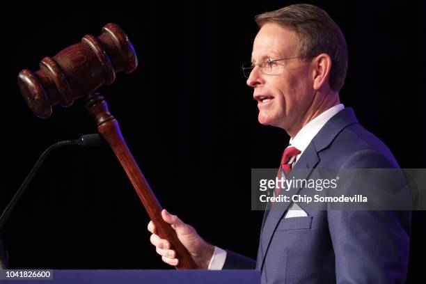 Family Research Council President Tony Perkins delivers remarks at the opening of the council's Value Voters Summit at the Omni Shoreham Hotel...