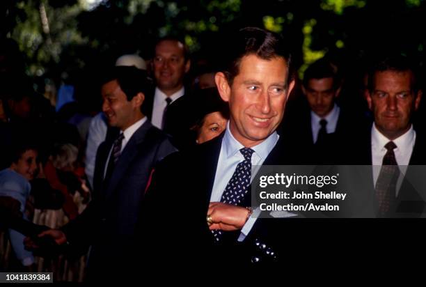 Prince Charles, Prince of Wales, shows Naruhito, Crown Prince of Japan, around Holland Park, London, United Kingdom, 17th September 1991.