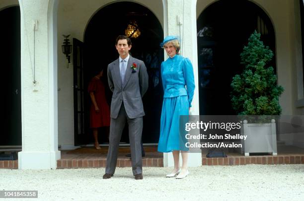 Prince Charles, Prince of Wales, and Diana, Princess of Wales, visit Australia, Canberra, Meeting Australian Prime Minister Bob Hawke and his wife...