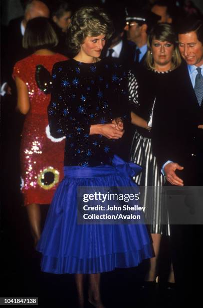 Prince Charles, Prince of Wales, and Diana, Princess of Wales, visit Italy, Florence, Diana is wearing an outfit by designer Jacques Azagury, 23rd...