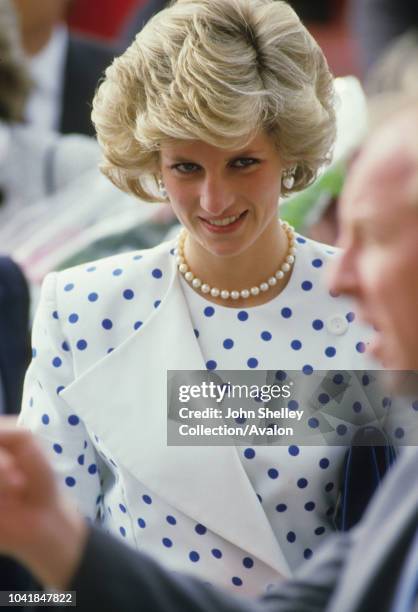 Prince Charles, Prince of Wales, and Diana, Princess of Wales, visit Venice during their trip to Italy, 4th May 1985.