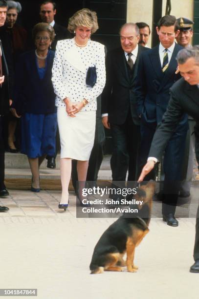 Prince Charles, Prince of Wales, and Diana, Princess of Wales, visit Venice during their trip to Italy, 4th May 1985.