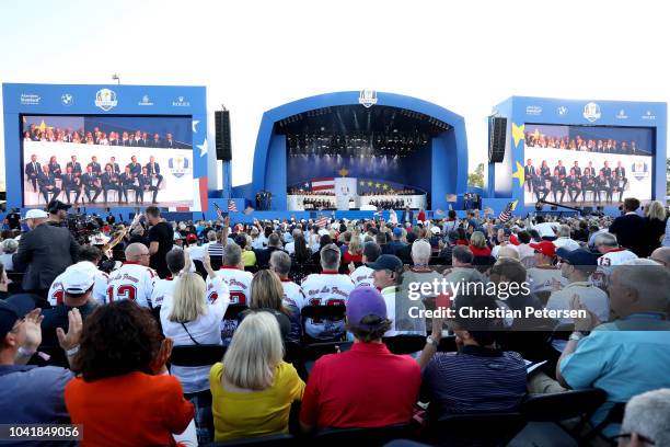 General view during the opening ceremony for the 2018 Ryder Cup at Le Golf National on September 27, 2018 in Paris, France.