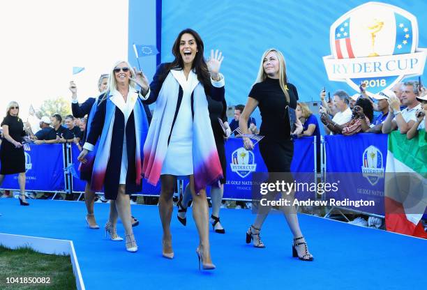 Helen Storey arrives to the opening ceremony for the 2018 Ryder Cup at Le Golf National on September 27, 2018 in Paris, France.