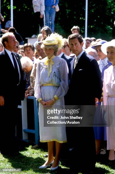 Prince Charles, Prince of Wales, and Diana, Princess of Wales, visit Canada, Memorial Park, Summerside, Prince Edward Island, 28th June 1983.