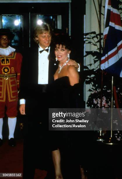 Prince Charles, Prince of Wales, and Diana, Princess of Wales, visit Washington DC, Gala Dinner at the White House, Peter Holm and Joan Collins, 9th...