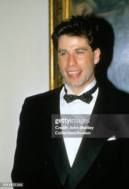 Prince Charles, Prince of Wales, and Diana, Princess of Wales, visit Washington DC, Gala Dinner at the White House, John Travolta, 9th November 1985.