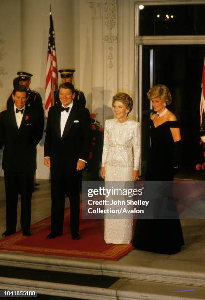 Prince Charles, Prince of Wales, and Diana, Princess of Wales, visit Washington DC, Gala Dinner at the White House, President of the USA Ronald...