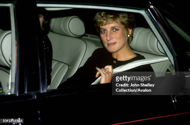 Diana, Princess of Wales, Arriving at a British Sports Association reception, 13 Grosvenor Crescent, London, 13th October 1993.
