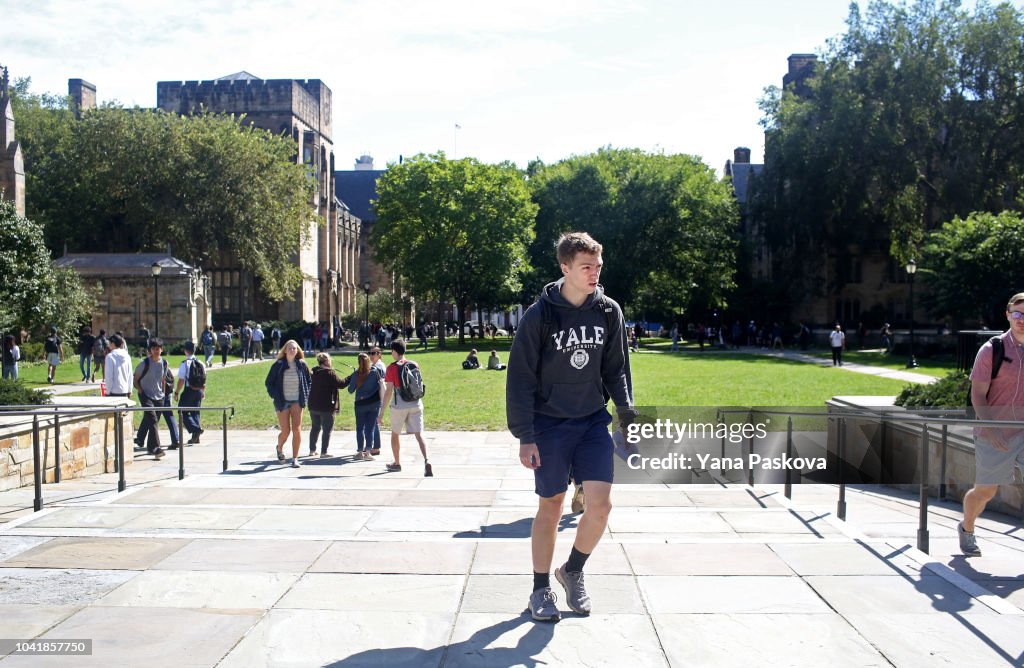 Students On Campus Of Yale University Watch Senate Hearing With Supreme Court Nominee Brett Kavanaugh And Dr. Christine Blasey Ford