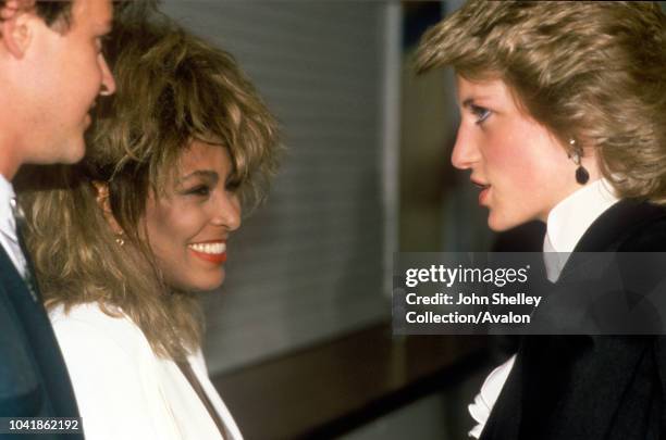 Diana, Princess of Wales, Paul Young and Tina Turner, The Prince's Trust Concert, Wembley, 30th September 1986.