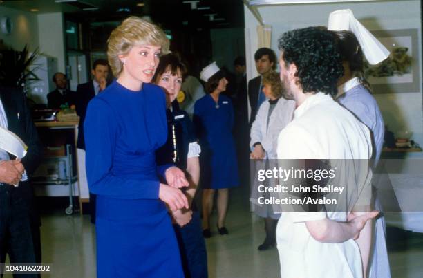 Diana, Princess of Wales, Opening the Broderip Ward at the Middlesex Hospital, London, the first purpose-built ward for patients with AIDS and...