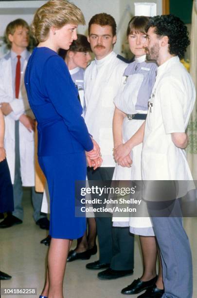 Diana, Princess of Wales, Opening the Broderip Ward at the Middlesex Hospital, London, the first purpose-built ward for patients with AIDS and...