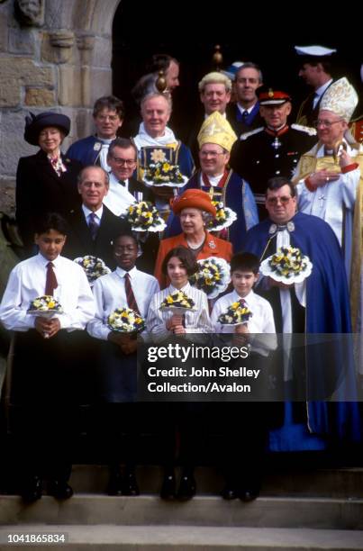 Queen Elizabeth II at the Maundy Service in Bradford, 27th March 1997.