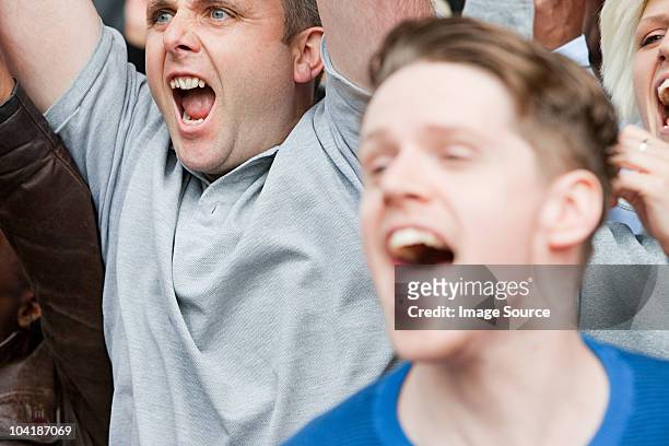 football fans cheering - stadium audience stock pictures, royalty-free photos & images