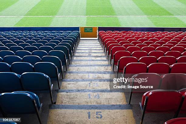 empty football stadium - empty football pitch stock pictures, royalty-free photos & images