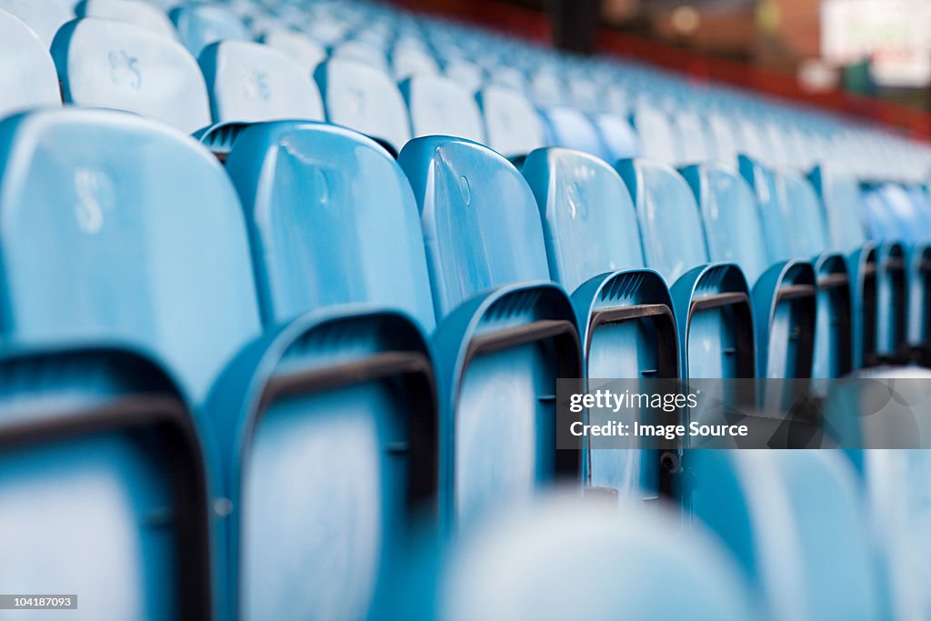 Empty seats in football stadium