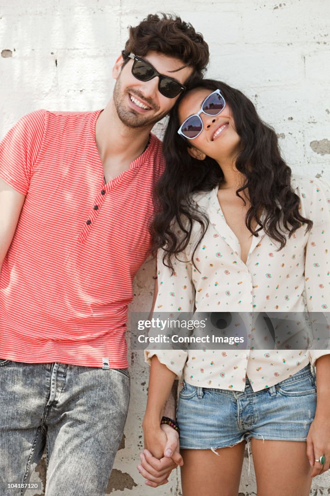 Affectionate young couple on vacation