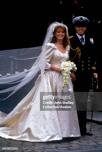 The wedding of Prince Andrew, Duke of York, and Sarah Ferguson at Westminster Abbey, London, UK, 23rd July 1986.