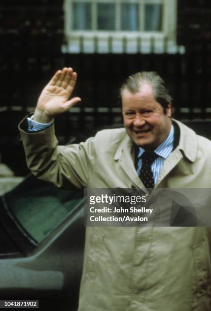 Johnnie Spencer, 8th Earl Spencer, father of Princess Diana, leaves St Mary's Hospital after visiting his newborn grandson, William Arthur Philip...