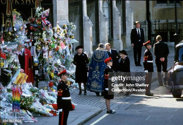 The public funeral of Diana, Princess of Wales, London, UK, 6th September 1997, Queen Elizabeth II, Prince Edward, The Queen Mother, 6th September...