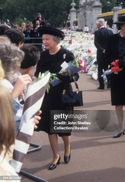 The public funeral of Diana, Princess of Wales, London, UK, 6th September 1997, Queen Elizabeth II, 6th September 1997.